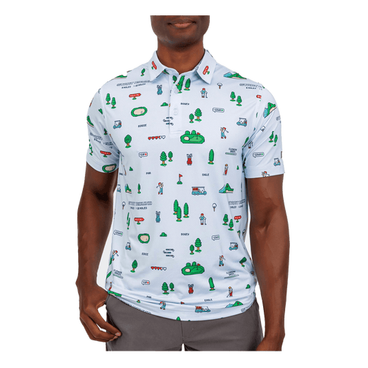 WAGGLE SUPER WAGGLE BROS CLASSIC POLO - BLUE - FRONT VIEW