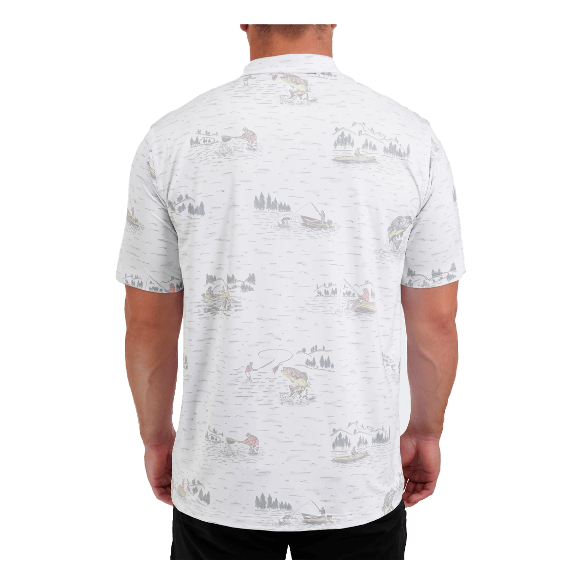 WAGGLE TIGHT LINES CLASSIC POLO - WHITE - BACK VIEW