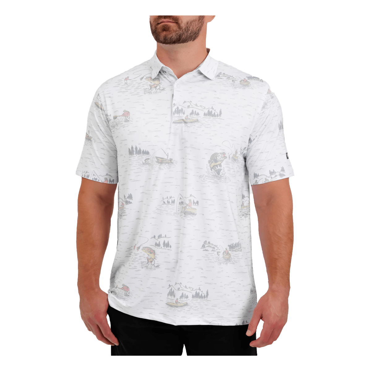 WAGGLE TIGHT LINES CLASSIC POLO - WHITE - FRONT VIEW