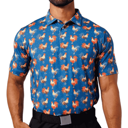 WAGGLE GOLF COCKY ROOSTER CLASSIC POLO - NAVY