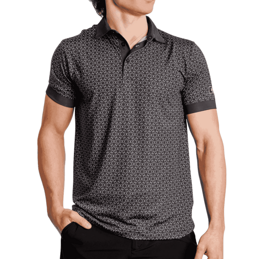 WAGGLE GOLF GONE FISHING POLO - BLACK