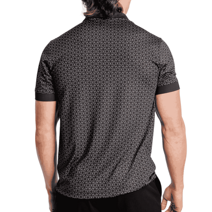 WAGGLE GOLF GONE FISHING POLO - BLACK_BACKANGLE