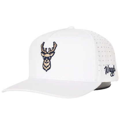 WAGGLE GOLF KENTUCKY BUCK HAT - WHITE_SIDE FRONT VIEW