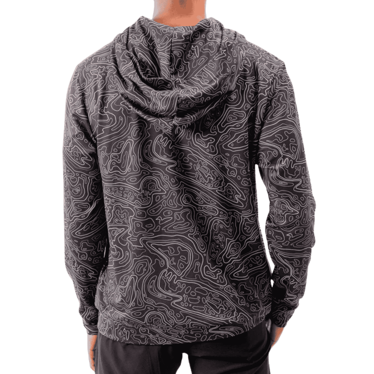 WAGGLE GOLF LOON LAKE TOPO ZIP HOODIE - BLACK_BACKANGLE