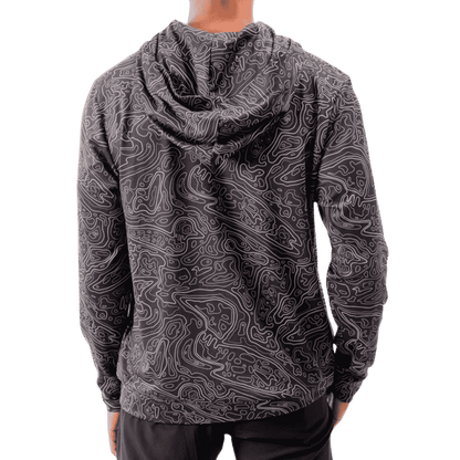 WAGGLE GOLF LOON LAKE TOPO ZIP HOODIE - BLACK_BACKANGLE