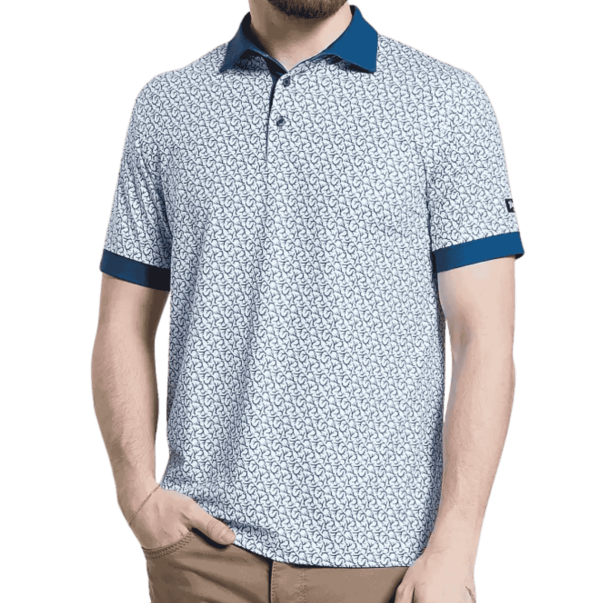 WAGGLE GOLF ROLLING STAG POLO - WHITE