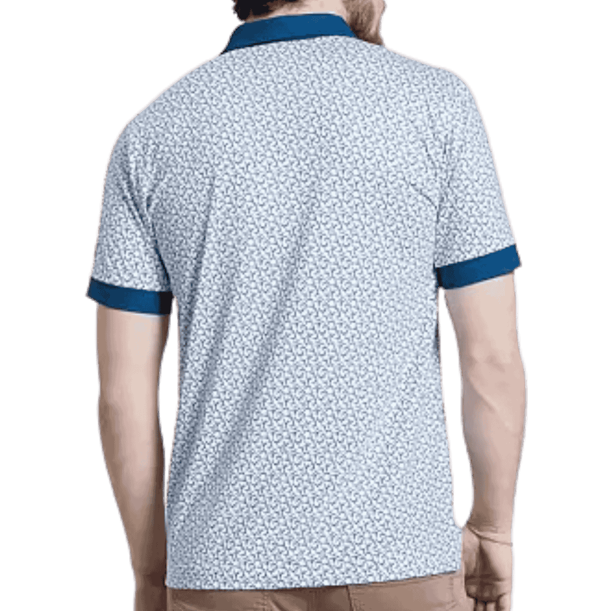 WAGGLE GOLF ROLLING STAG POLO - WHITE_BACKANGLE