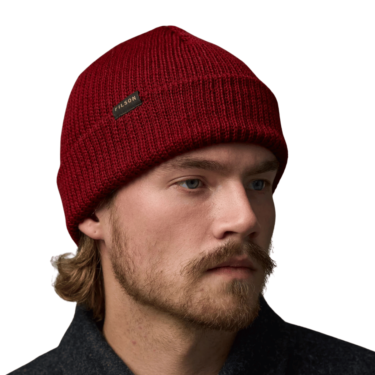 FILSON WATCH CAP - RED_SIDE ANGLE 2