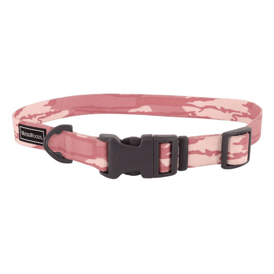 WATER & WOODS ADJUSTABLE DOG COLLAR - 14" - 20" - BOTTOMLAND PINK