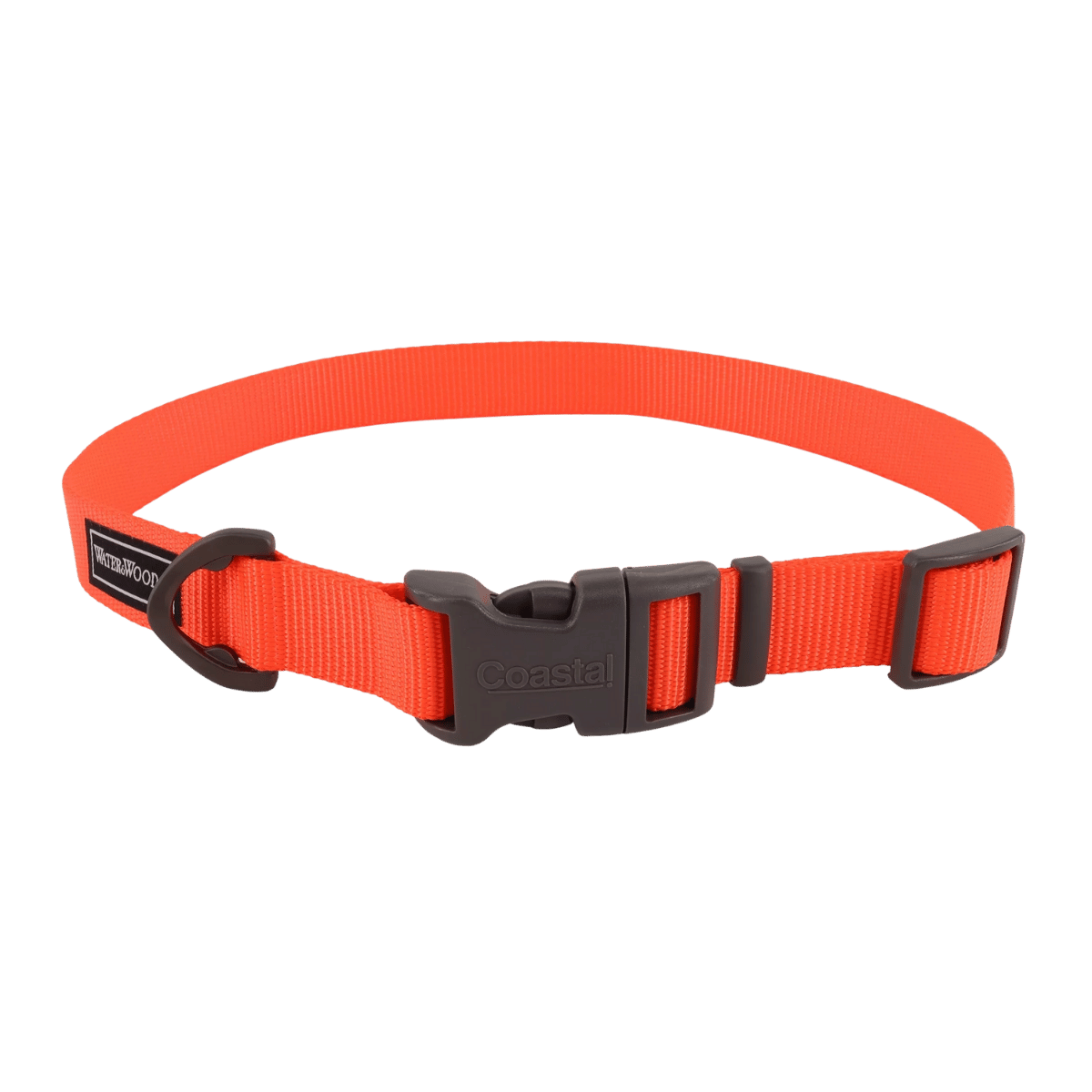 WATER & WOODS ADJUSTABLE DOG COLLAR - 14" - 20" - SAFETY ORANGE