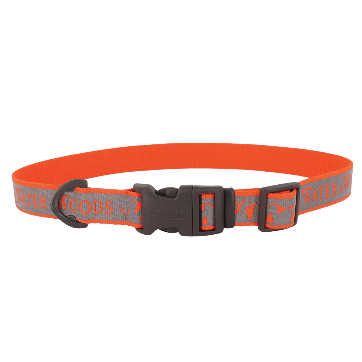 WATER & WOODS ADJUSTABLE REFLECTIVE DOG COLLAR - 18" - 26 - ORANGE