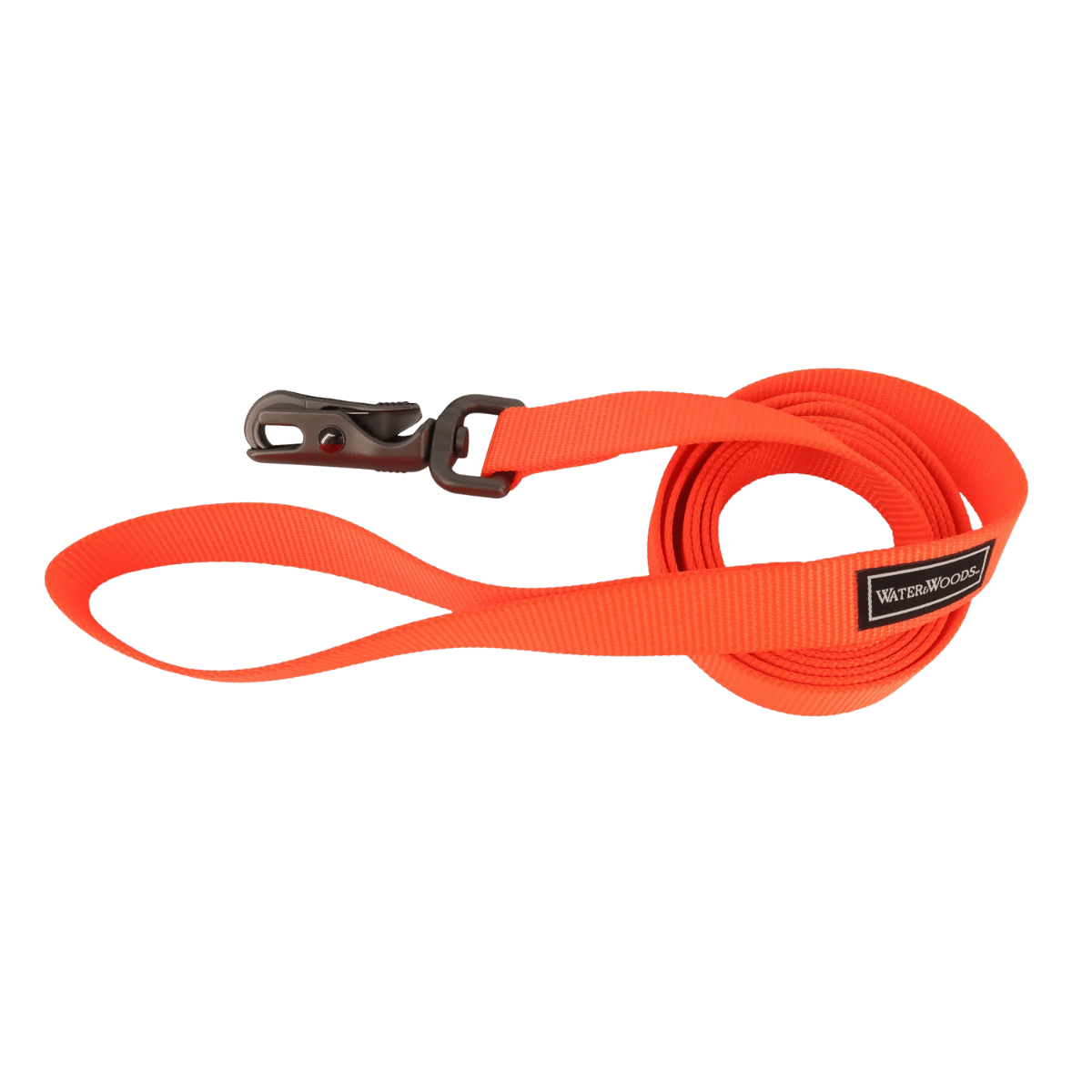 WATER & WOODS PATTERNED DOG LEASH - 6 FT - SAFETY ORANGE