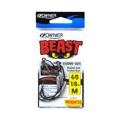 OWNER AMERICAN WEIGHTED BEAST HOOKS W/ TWISTLOCK 3PK - 4/0_1