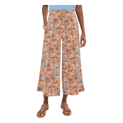 TOAD + CO WOMEN'S SUNKISSED WIDE LEG CROP PANT - SUNSET PRINT - FRONT VIEW