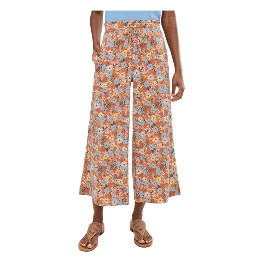 TOAD + CO WOMEN'S SUNKISSED WIDE LEG CROP PANT - SUNSET PRINT - FRONT VIEW