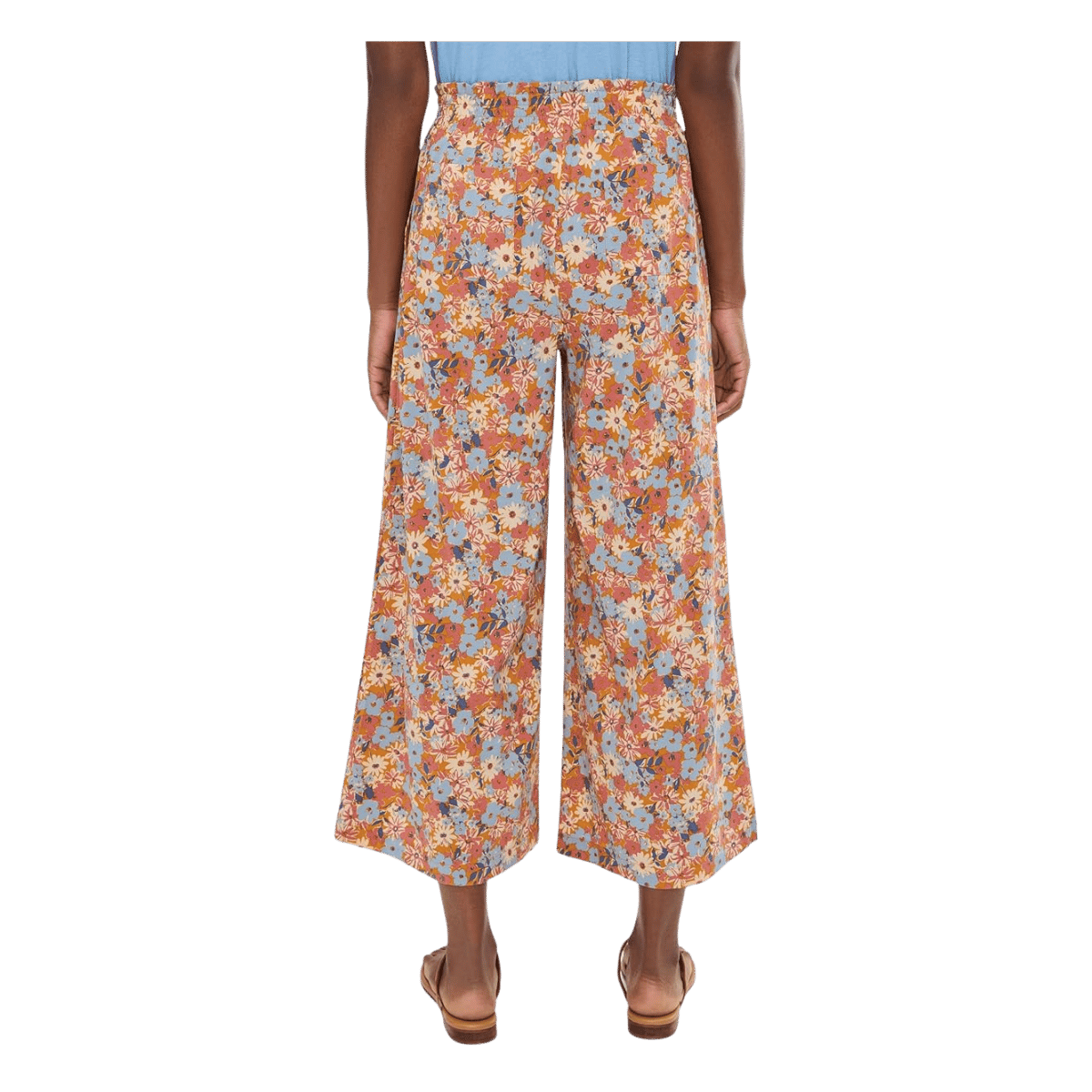 TOAD + CO WOMEN'S SUNKISSED WIDE LEG CROP PANT - SUNSET PRINT - BACK VIEW