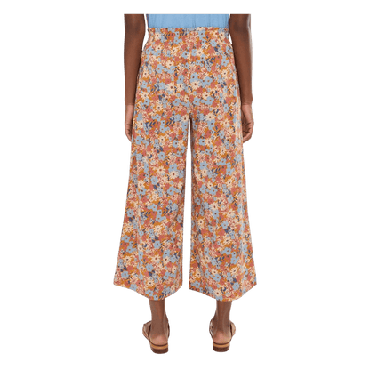 TOAD + CO WOMEN'S SUNKISSED WIDE LEG CROP PANT - SUNSET PRINT - BACK VIEW