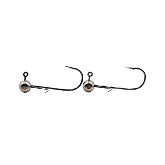 WIDOW MAKER LURES ROUND TUNGSTEN JIG HEAD 2PK - NICKEL - 1/8OZ 1/0 HOOK