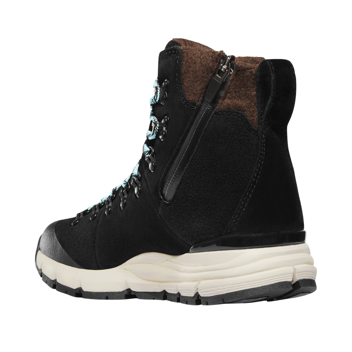 DANNER WOMENS ARCTIC 600 SIDE-ZIP 7" 200G BOOTS MEDIUM  - BLACK/SPARK BLUE - BACK SIDE VIEW