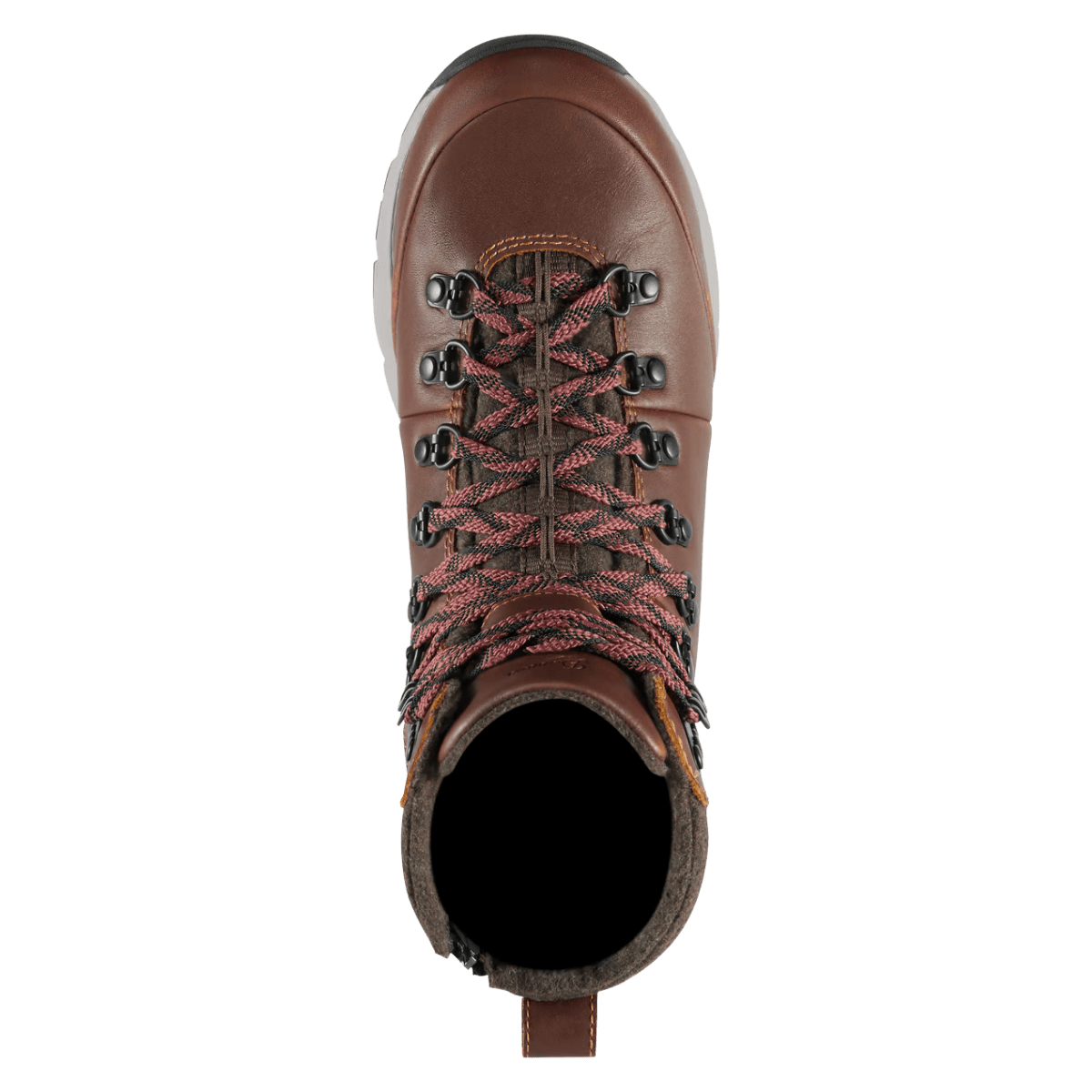 DANNER WOMENS ARCTIC 600 SIDE-ZIP 7" 200G BOOTS MEDIUM - ROASTED PECAN/FIRED BRICK - TOP VIEW