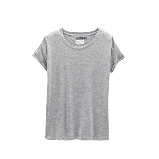 PRANA WOMEN'S COZY UP T-SHIRT - HEATHER GREY - FRONT VIEW