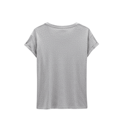 PRANA WOMEN'S COZY UP T-SHIRT - HEATHER GREY - BACK VIEW
