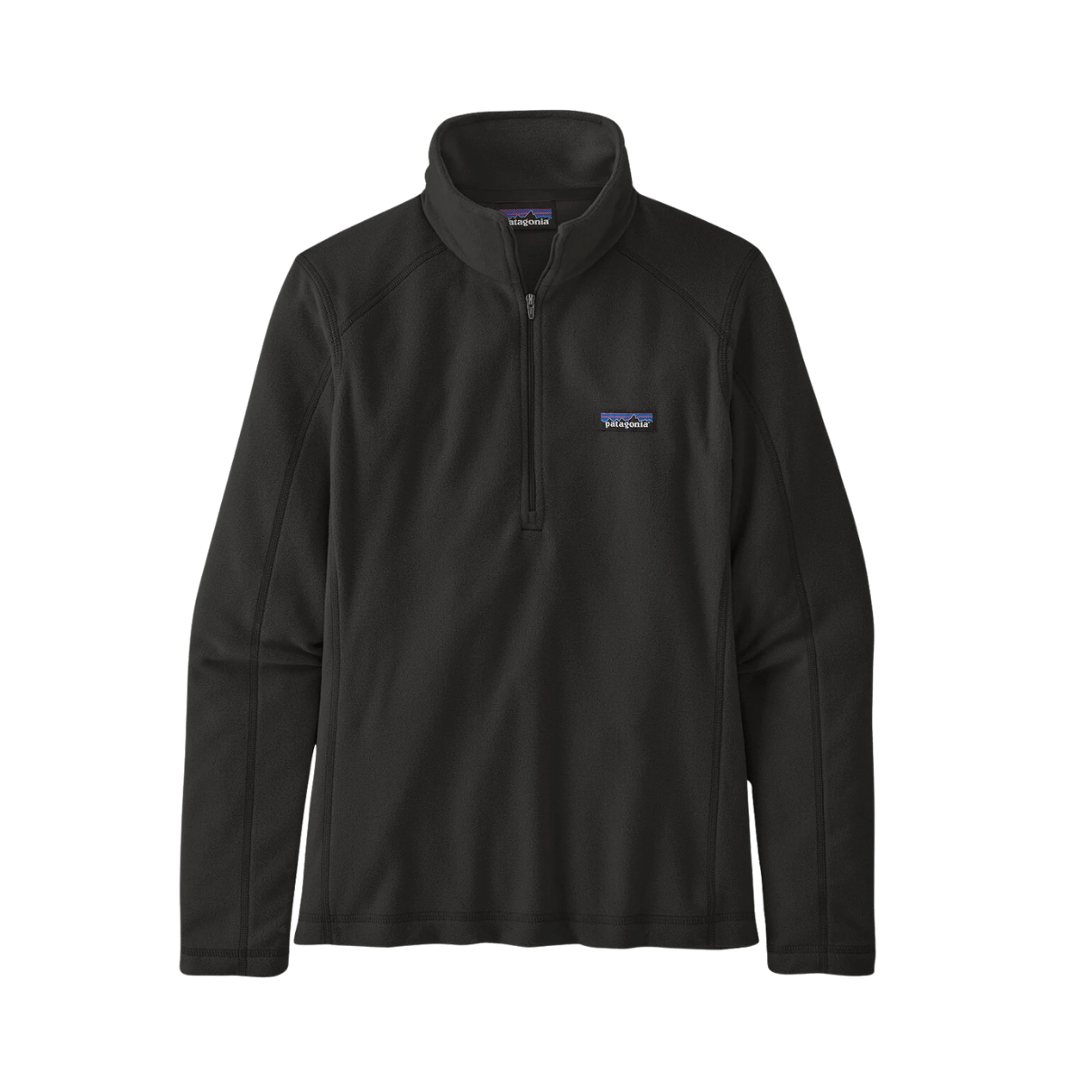 PATAGONIA WOMEN'S MICRO-D 1/4 ZIP FLEECE - BLACK - FEATURING VIEW