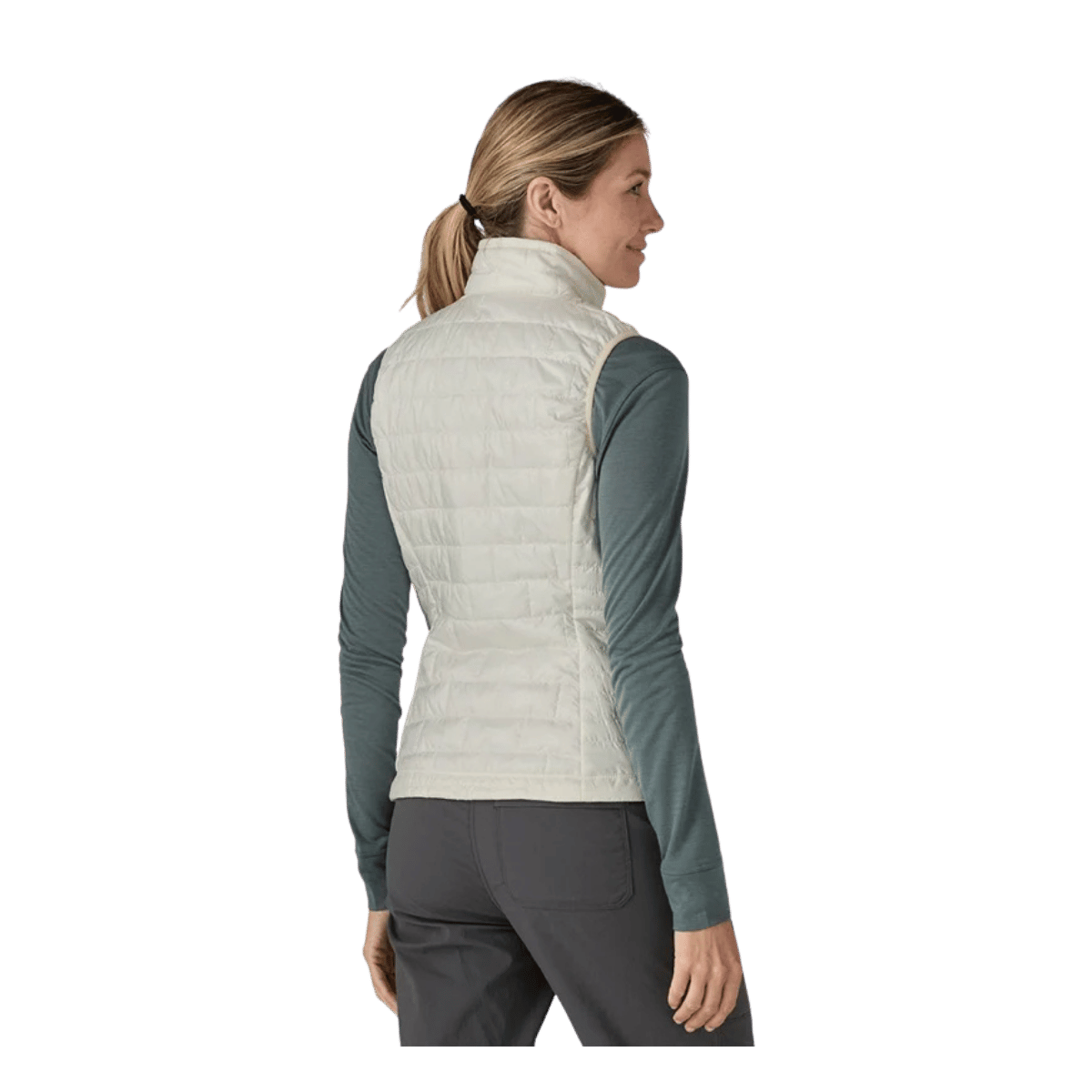 PATAGONIA WOMEN'S NANO PUFF VEST - BIRCH WHITE - BACK VIEW