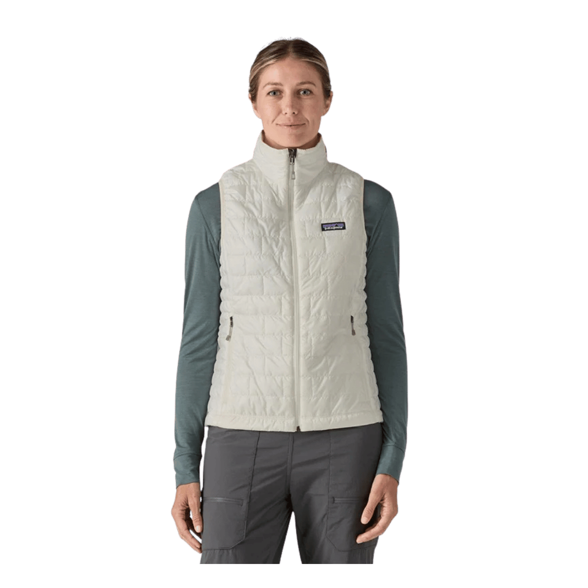 PATAGONIA WOMEN'S NANO PUFF VEST - BIRCH WHITE - FRONT VIEW