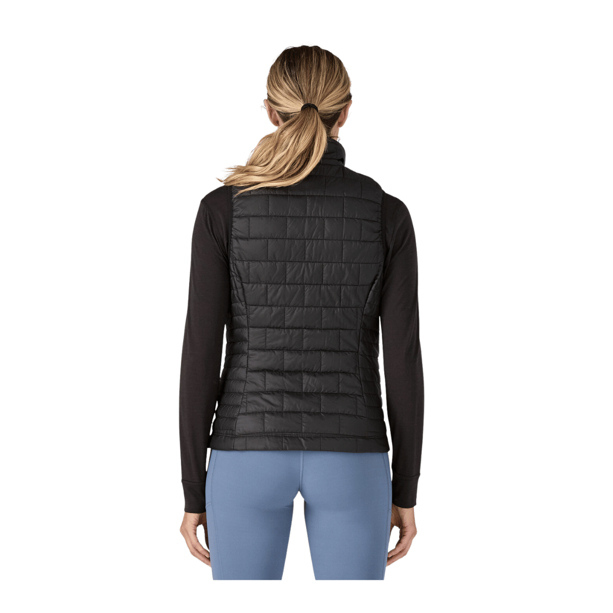 PATAGONIA WOMEN'S NANO PUFF VEST - BLACK - BACK VIEW