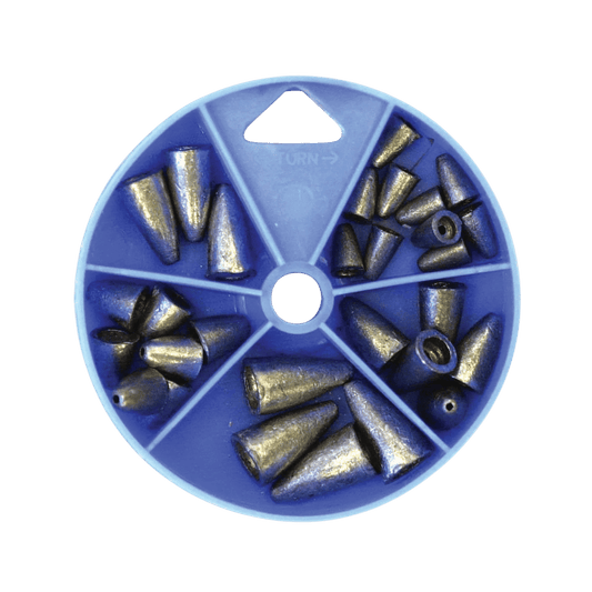 EAGLECLAW WORM WEIGHT SINKER ASSORTMENT 62 PCS