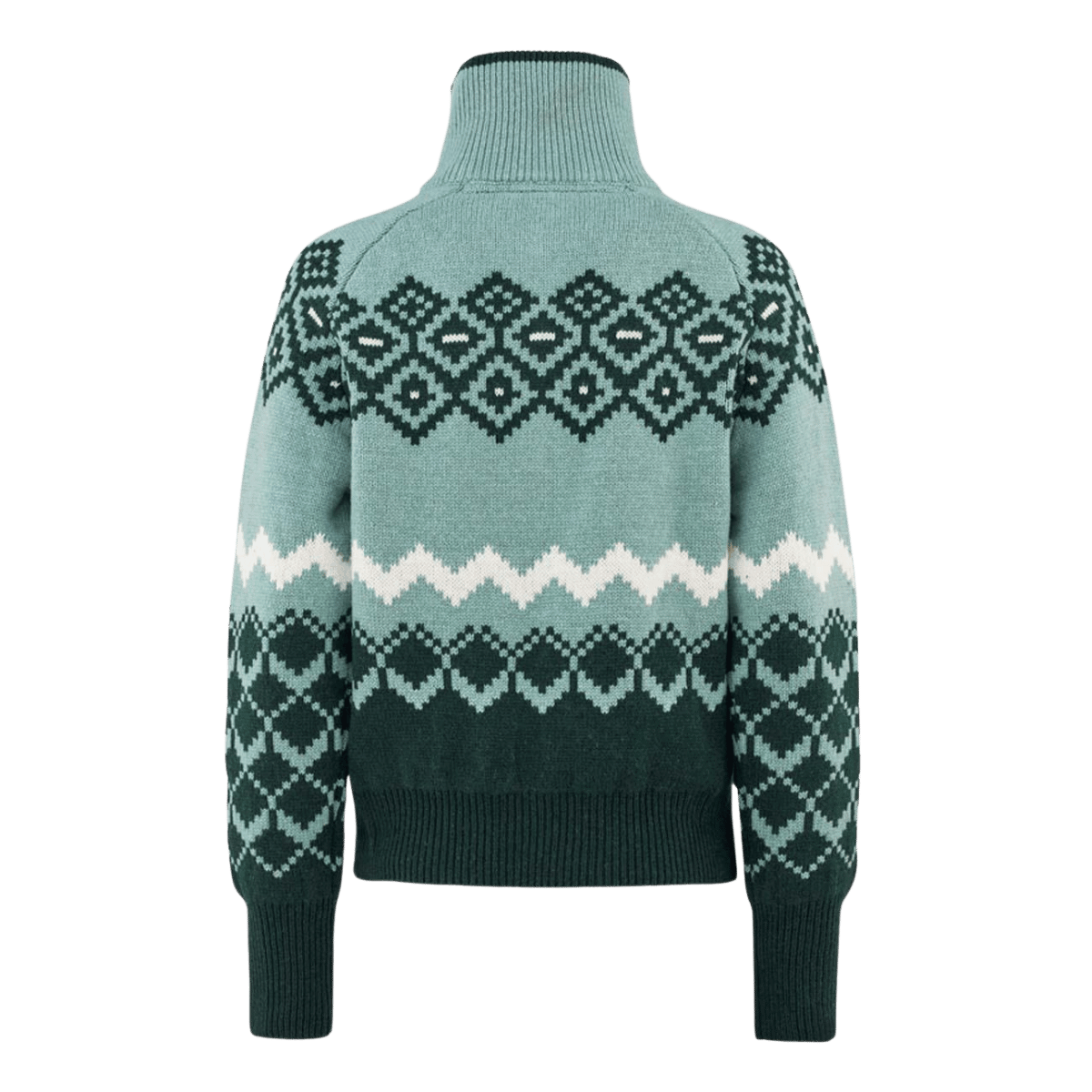 KARI TRAA WOMEN'S AGNES KNIT HALF ZIP PULLOVER - SAGE_BACK ANGLE