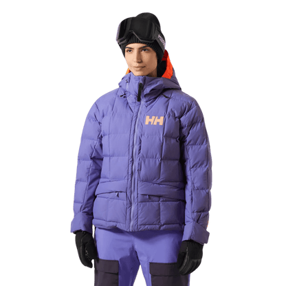 HELLY HANSEN EMIKO RIDABLE PUFFY JACKET WOMENS - ULTRA VIOLET_FRONT ANGLE MODEL