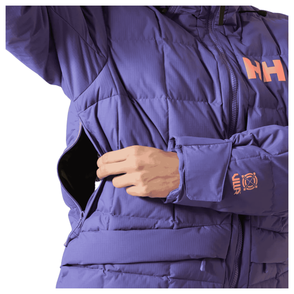 HELLY HANSEN WOMEN'S EMIKO RIDABLE PUFFY JACKET - ULTRA VIOLET_SIDE POCKET