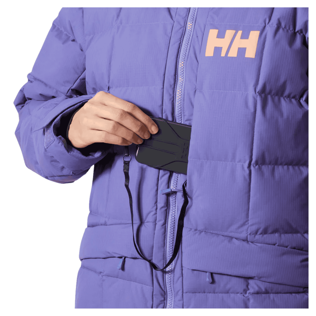 HELLY HANSEN WOMEN'S EMIKO RIDABLE PUFFY JACKET - ULTRA VIOLET-FRONT POCKET