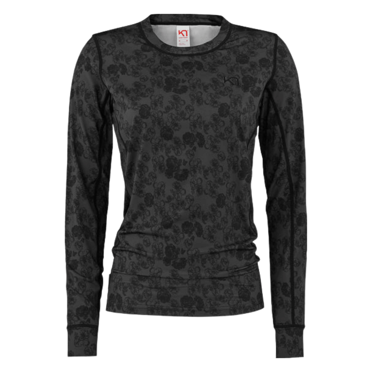KARI TRAA FANTASTISK BASE LAYER TOP LONG SLEEVE WOMENS - DARK GREY_FRONT ANGLE