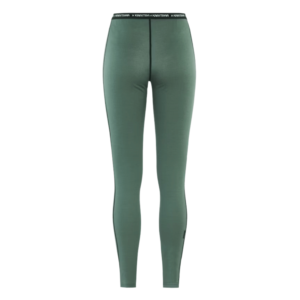 KARI TRAA FLOKE WOOL PANTS WOMENS - MURK GREEN_BACK ANGLE MODEL
