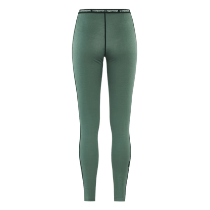 KARI TRAA FLOKE WOOL PANTS WOMENS - MURK GREEN_BACK ANGLE MODEL