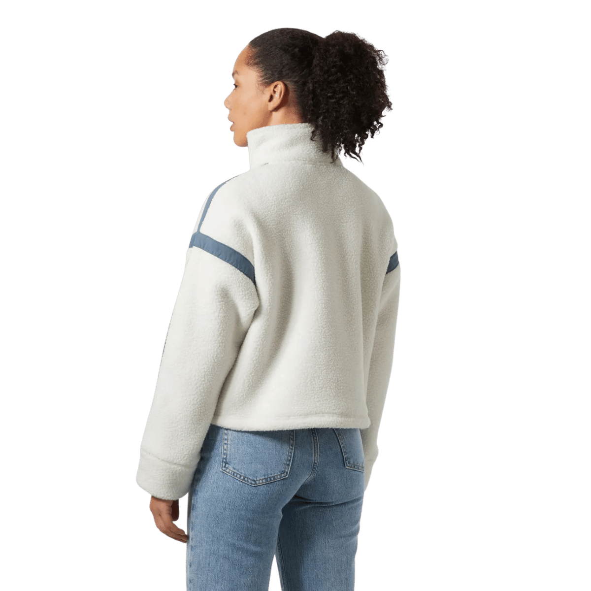 HELLY HANSEN IMPERIAL PILE ZIP PULLOVER WOMENS - SNOW_BACK ANGLE MODEL