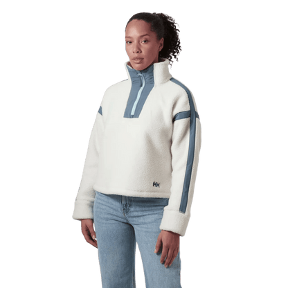 HELLY HANSEN IMPERIAL PILE ZIP PULLOVER WOMENS - SNOW_FRONT ANGLE MODEL
