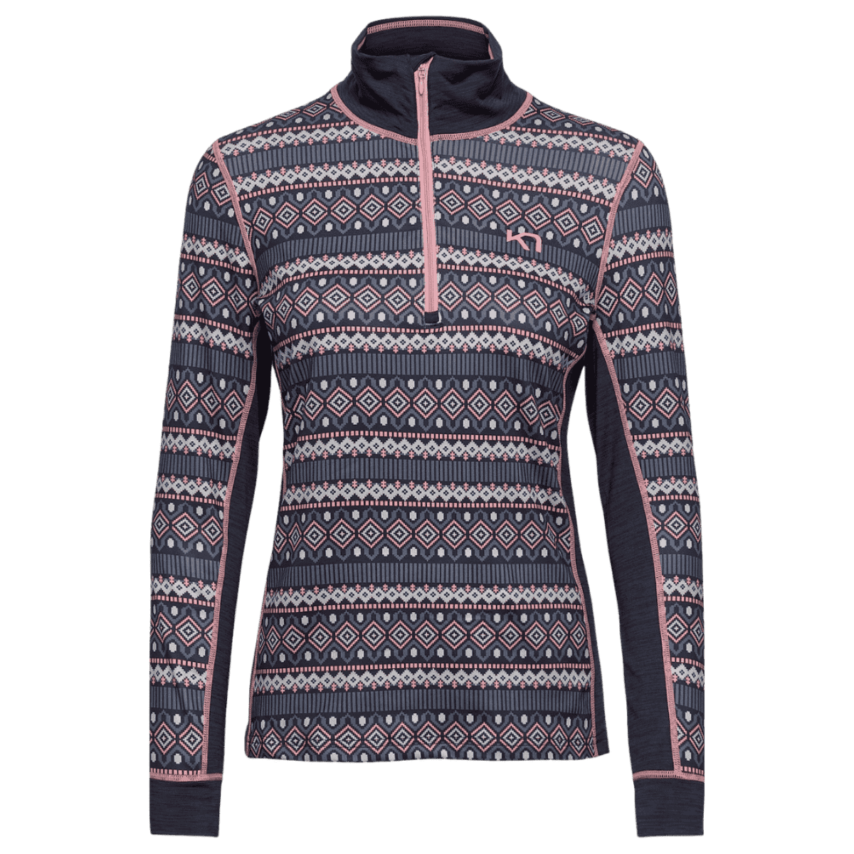 KARI TRAA WOMEN'S LUNE HALF ZIP BASE LAYER TOPS - MARIN_FRONT ANGLE