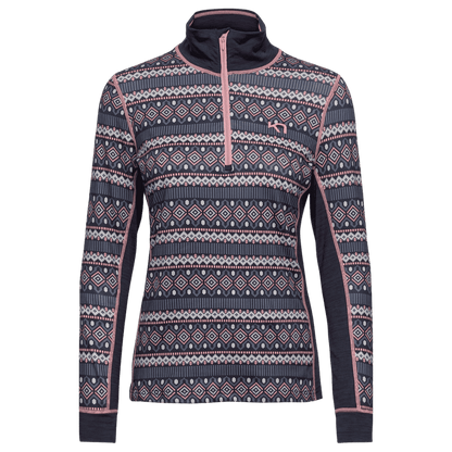KARI TRAA WOMEN'S LUNE HALF ZIP BASE LAYER TOPS - MARIN_FRONT ANGLE