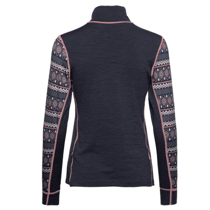 KARI TRAA WOMEN'S LUNE HALF ZIP BASE LAYER TOPS - MARIN_BACK ANGLE
