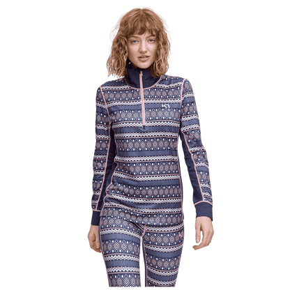 KARI TRAA WOMEN'S LUNE HALF ZIP BASE LAYER TOPS - MARIN_FRONT WW