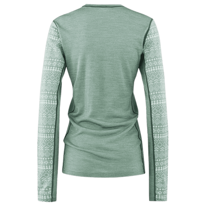 KARI TRAA WOMEN'S MAUD LONG SLEEVE BASE LAYER TOP - SAGE_BACK ANGLE