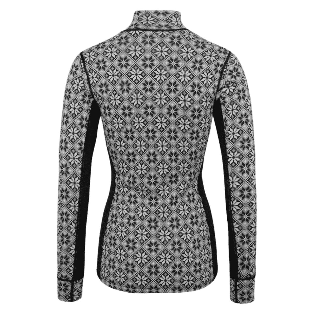 KARI TRAA WOMEN'S ROSE WOOL HALF ZIP LAYERTOP - BLACK_BACK ANGLE