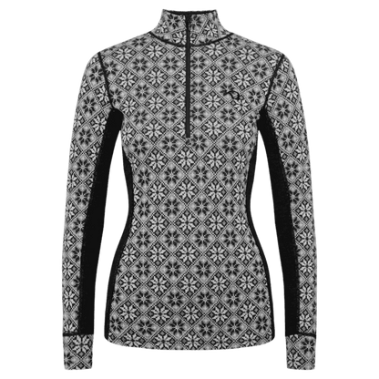KARI TRAA WOMEN'S ROSE WOOL HALF ZIP LAYERTOP - BLACK_FRONT ANGLE