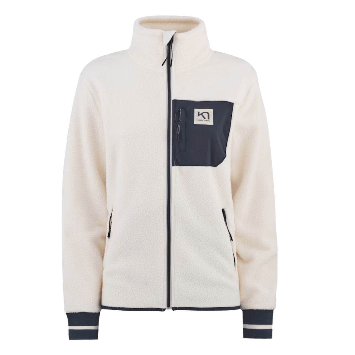 KARI TRAA ROTHE MIDLAYER FLEECE JACKET WOMENS - NATURAL WHITE_FRONT ANGLE
