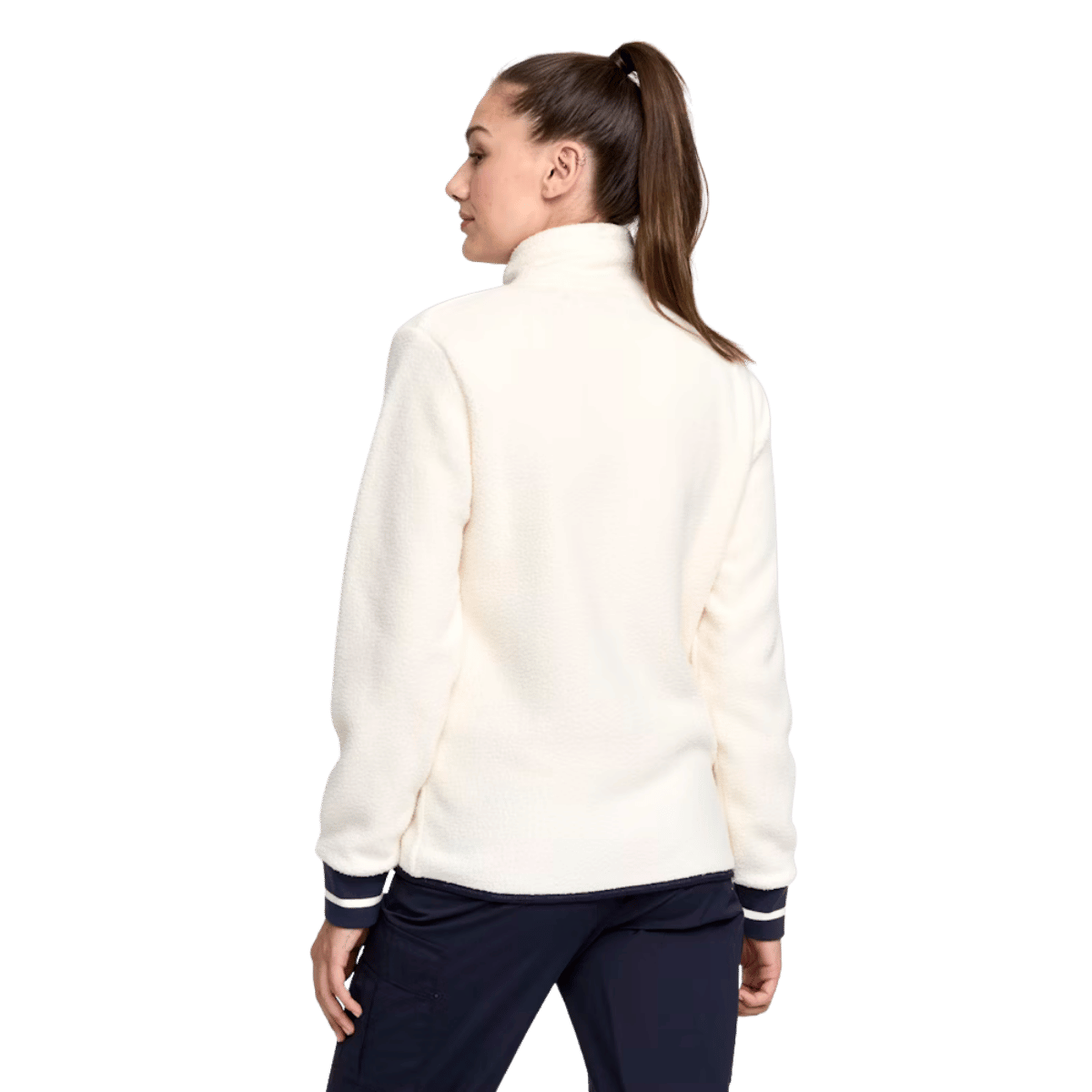 KARI TRAA ROTHE MIDLAYER FLEECE JACKET WOMENS - NATURAL WHITE_BACK ANGLE MODEL
