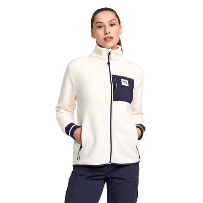 KARI TRAA ROTHE MIDLAYER FLEECE JACKET WOMENS - NATURAL WHITE_FRONT ANGLE MODEL